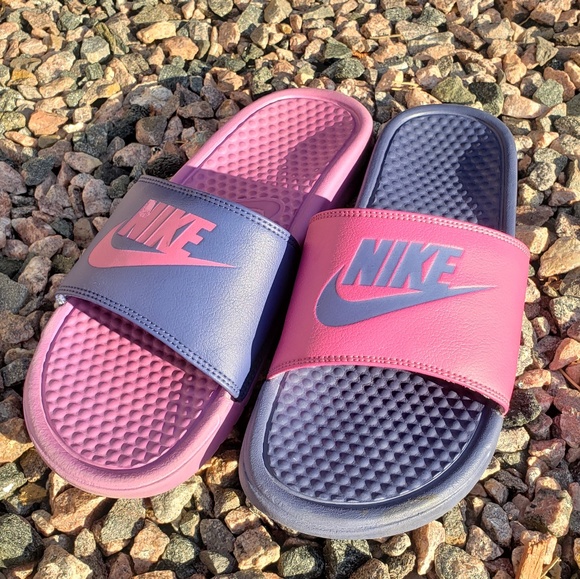 purple slides nike